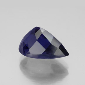 Iolita azul natural 3,88ct, formato de pêra, VS