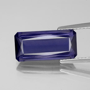 Iolita azul natural 3,39ct, corte esmeralda, VS