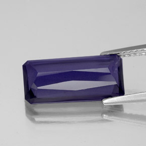 Iolita azul natural 3,39ct, corte esmeralda, VS