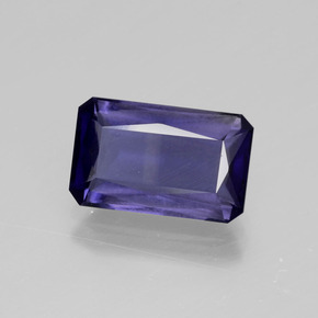 Iolita azul natural 3,41ct, corte esmeralda, VS
