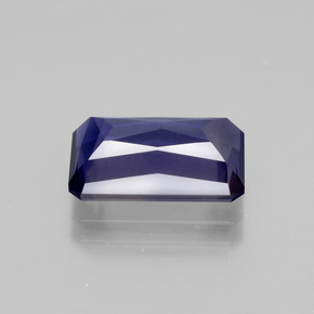 Iolita azul natural 3,41ct, corte esmeralda, VS