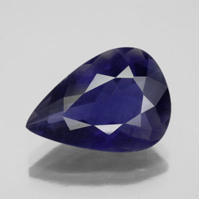 Iolita azul natural 5,08ct, formato de pêra, VS-SI