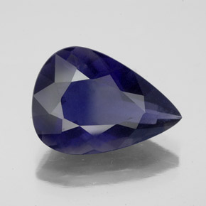 Iolita azul natural 5,08ct, formato de pêra, VS-SI