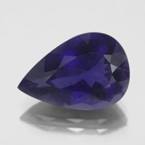 Iolita azul natural 6,13ct, formato de pêra, VS-SI