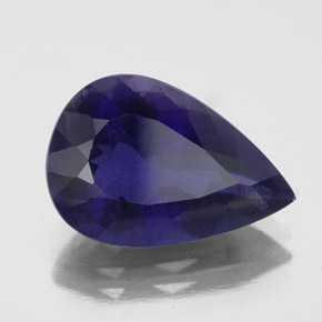 Iolita azul natural 6,13ct, formato de pêra, VS-SI