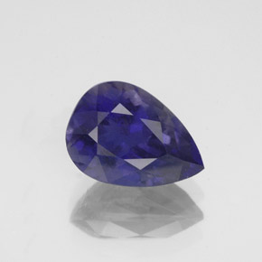 Iolita azul natural 1,88ct, formato de pêra, VS