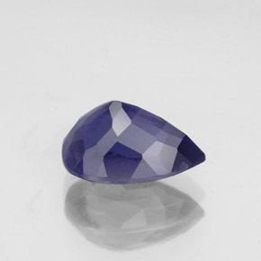 Iolita azul natural 1,88ct, formato de pêra, VS