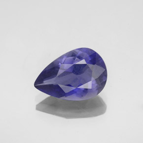 Iolita azul natural 1,43ct, formato de pêra, VS