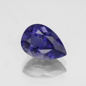 Iolita azul natural 1,83ct, formato de pêra, VS