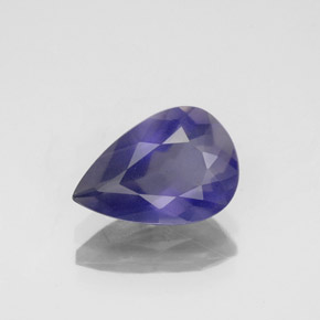 Iolita azul natural 1,37ct, formato de pêra, VS