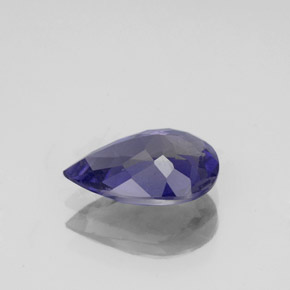 Iolita azul natural 1,37ct, formato de pêra, VS