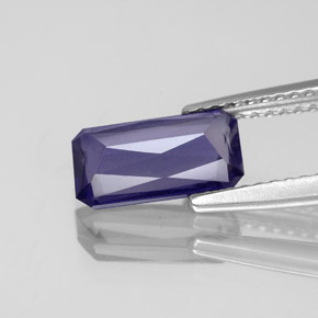 Iolita azul natural 1,33ct, corte esmeralda, VS
