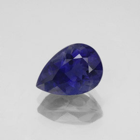 Iolita azul natural 2,03ct, formato de pêra, VS