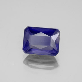 Iolita azul natural 2,07ct, corte esmeralda, VS