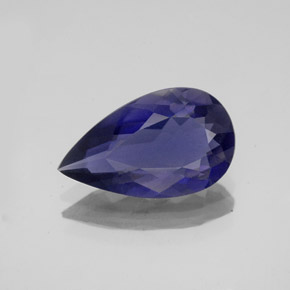 Iolita azul natural 2,32ct, formato de pêra, VS