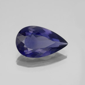 Iolita azul natural 2,32ct, formato de pêra, VS