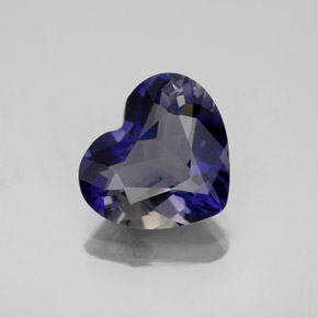 Iolita azul natural 2,46ct, formato de coração, VS