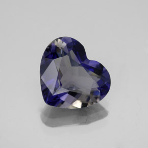 Iolita azul natural 2,46ct, formato de coração, VS