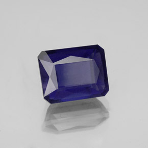 Iolita azul natural 2,61ct, corte esmeralda, VS