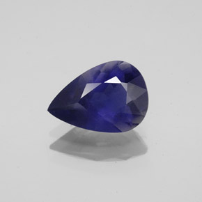 Iolita azul natural 1,43ct, formato de pêra, VS