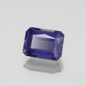 Iolita azul natural 1,49ct, corte esmeralda, VS