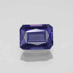 Iolita azul natural 1,49ct, corte esmeralda, VS