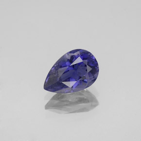 Iolita azul natural 1,18ct, formato de pêra, VS