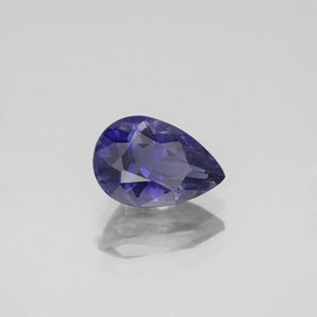 Iolita azul natural 1,18ct, formato de pêra, VS