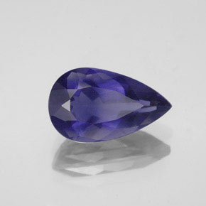 Iolita azul natural 2,91ct, formato de pêra, VS