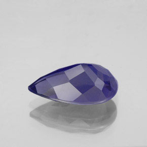 Iolita azul natural 2,91ct, formato de pêra, VS