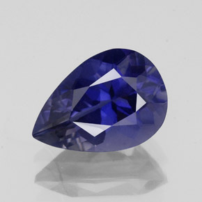 Iolita azul natural 1,47ct, formato de pêra, VS-SI