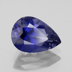 Iolita azul natural 1,47ct, formato de pêra, VS-SI