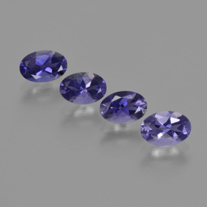 Pedras preciosas de iolita violeta natural de 1,54 ct, corte oval, VS