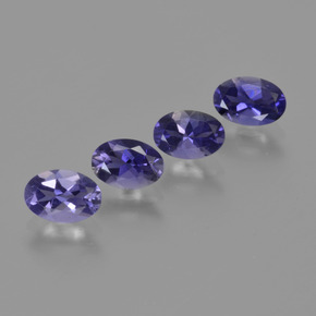 Pedras preciosas de iolita violeta natural de 1,54 ct, corte oval, VS