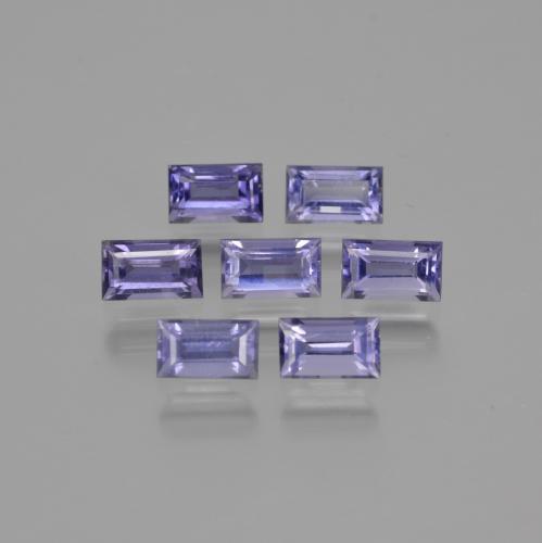 Pedras preciosas de iolita azul natural de 2,04 ct, baguete, VS