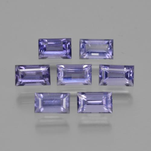 Pedras preciosas de iolita azul natural de 2,04 ct, baguete, VS