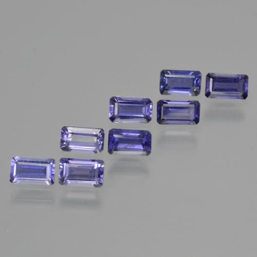 Pedras preciosas de iolita azul natural de 2,17 ct, corte esmeralda, VS