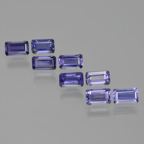 Pedras preciosas de iolita azul natural de 2,17 ct, corte esmeralda, VS
