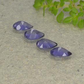 Pedras preciosas de Iolita Roxo profundo natural de 1.28 ct, Formato de pêra, VS