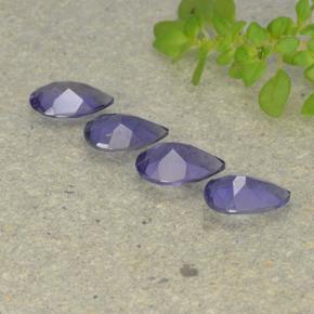 Pedras preciosas de iolita violeta natural de 1,19 ct, formato de pêra, VS