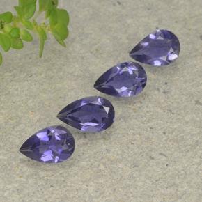 Pedras preciosas de Iolita Roxo azulado escuro natural de 1.05 ct, Formato de pêra, VS
