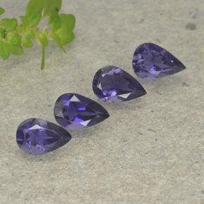 Pedras preciosas de Iolita Roxo profundo natural de 1.12 ct, Formato de pêra, VS