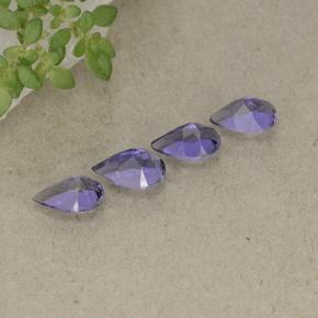 Pedras preciosas de iolita violeta natural de 1,23 ct, formato de pêra, VS