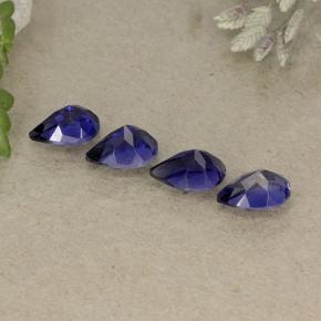 Pedras preciosas de iolita azul natural de 1,63 ct, formato de pêra, VS