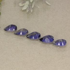 Pedras preciosas de iolita violeta natural de 1,74 ct, formato de pêra, VS