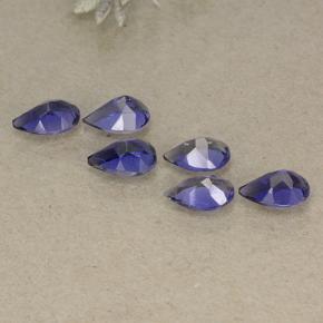 Pedras preciosas de iolita violeta natural de 2,04 ct, formato de pêra, VS