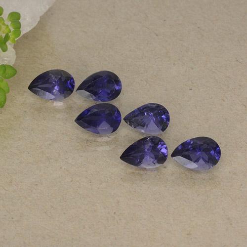 Pedras preciosas de Iolita Azul profundo natural de 2.28 ct, Formato de pêra, VS