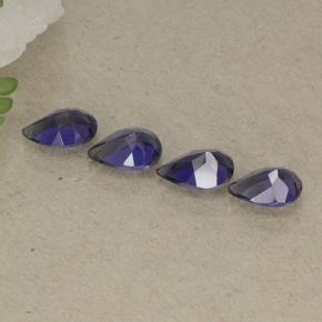 Pedras preciosas de iolita violeta natural de 1,41 ct, formato de pêra, VS