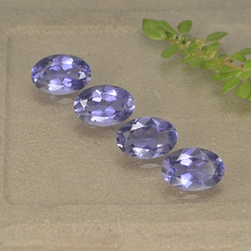Pedras preciosas de iolita violeta natural de 1,52 ct, corte oval, VS