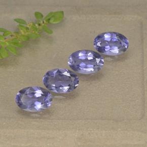 Pedras preciosas de iolita violeta natural de 1,52 ct, corte oval, VS